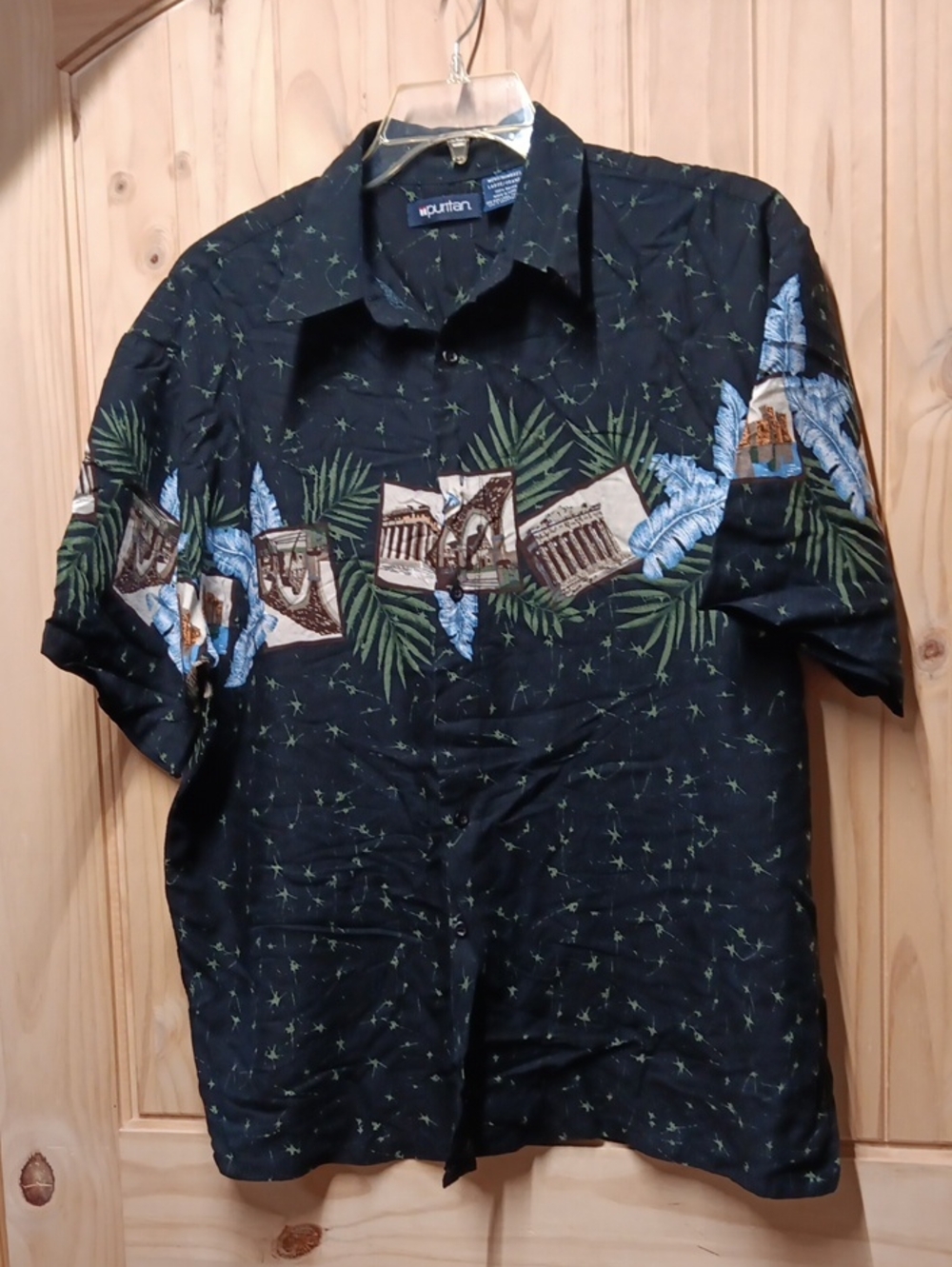 Puritan Tropical Print Short-Sleeve Button-Down Shirt